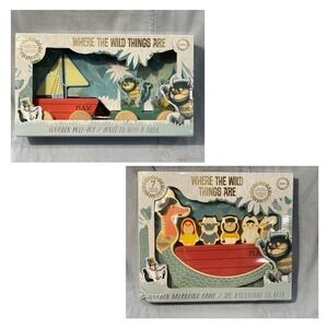 NEW READ Set of Where the Wild Things Are Wooden Pull-Toy & Balancing Game 12M+